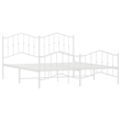 vidaXL 72 x 84 Powder-Coated Steel Bed Frame in White