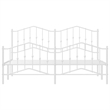 vidaXL 72 x 84 Powder-Coated Steel Bed Frame in White