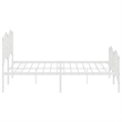 vidaXL 72 x 84 Powder-Coated Steel Bed Frame in White