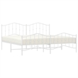 vidaXL Powder-Coated Steel King/Double Bed Frame in White