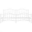 vidaXL Powder-Coated Steel King/Double Bed Frame in White