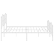 vidaXL Powder-Coated Steel King/Double Bed Frame in White