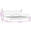 vidaXL Powder-Coated Steel King/Double Bed Frame in White