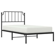 vidaXL Powder-Coated Steel Twin Bed Frame in Black
