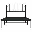 vidaXL Powder-Coated Steel Twin Bed Frame in Black