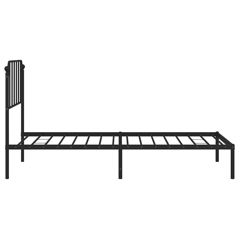 vidaXL Powder-Coated Steel Twin Bed Frame in Black