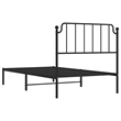 vidaXL Powder-Coated Steel Twin Bed Frame in Black