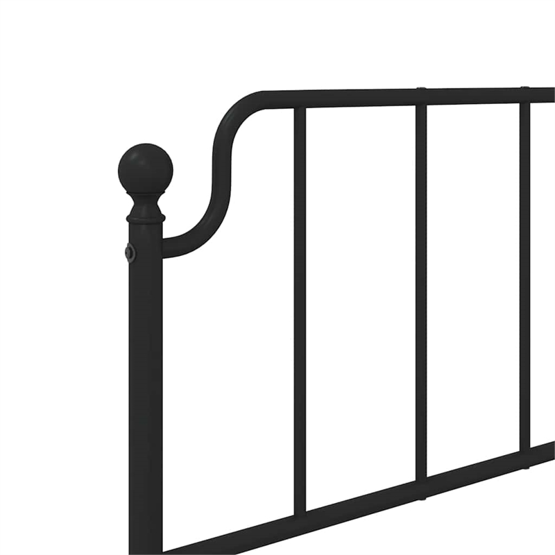 vidaXL Powder-Coated Steel Twin Bed Frame in Black