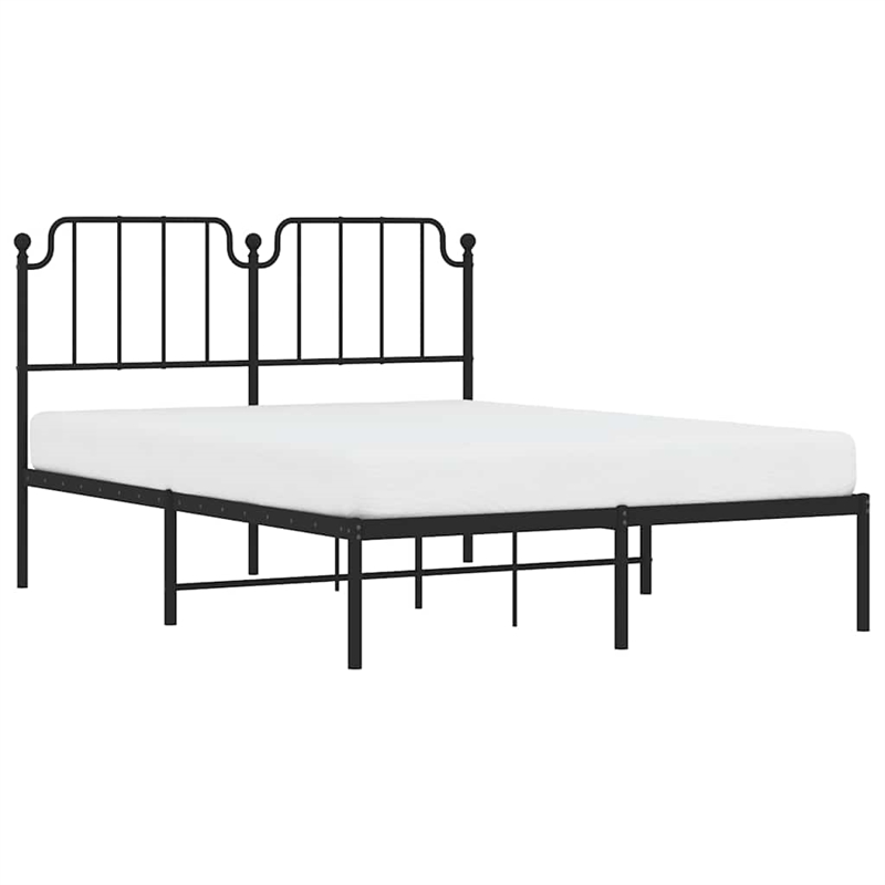 vidaXL Powder-Coated Steel Full/Double Bed Frame in Black
