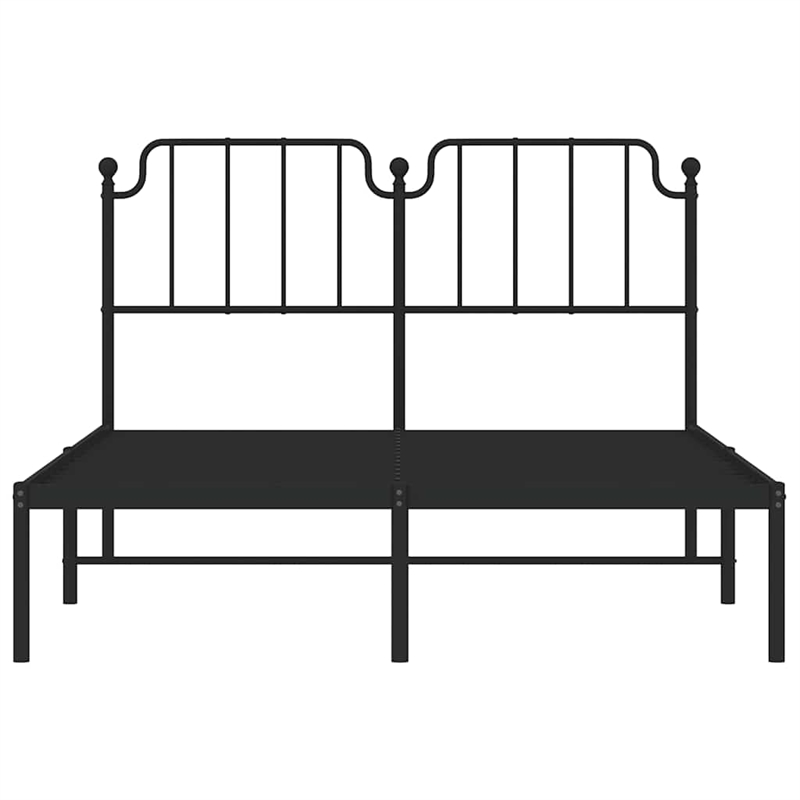 vidaXL Powder-Coated Steel Full/Double Bed Frame in Black