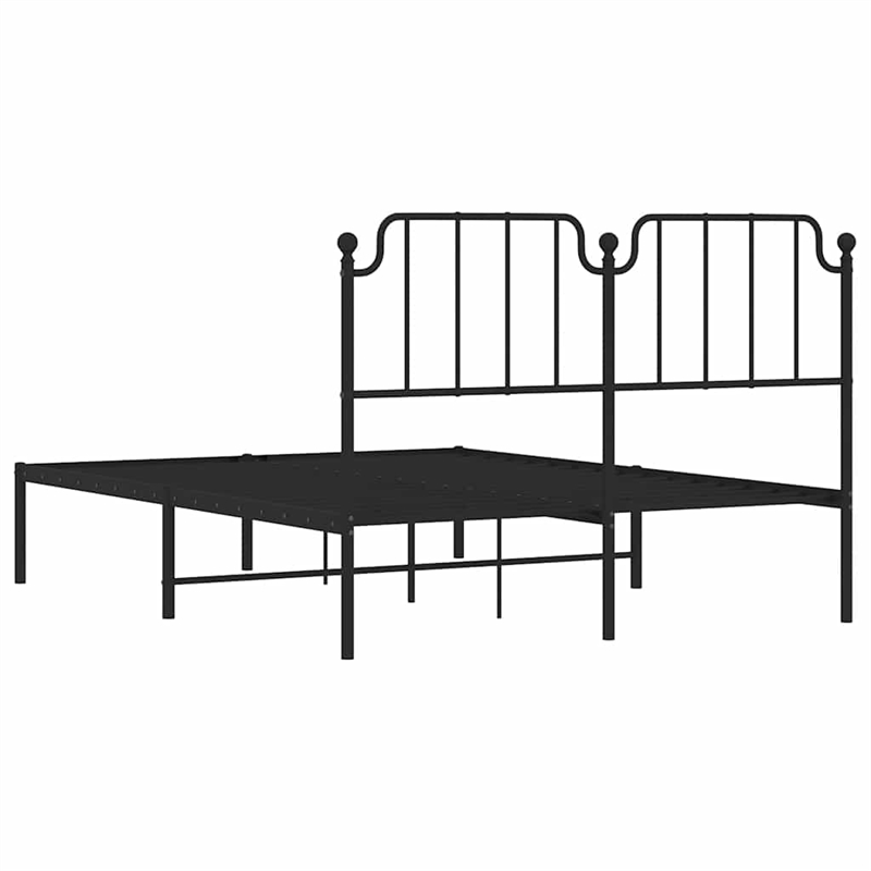 vidaXL Powder-Coated Steel Full/Double Bed Frame in Black