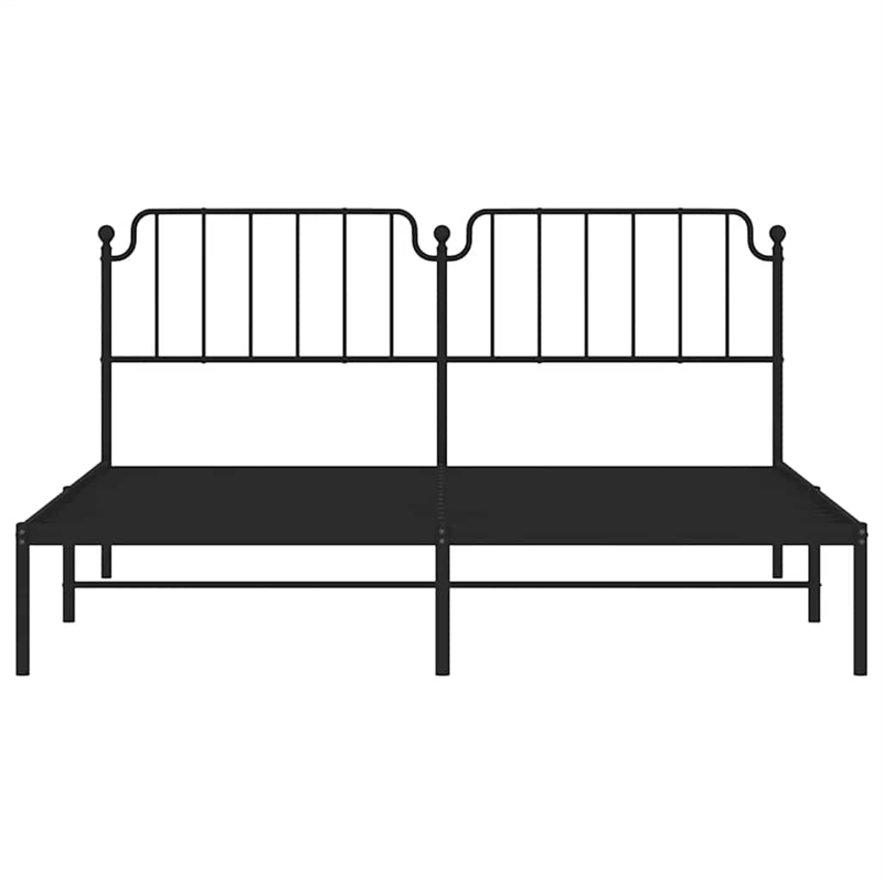 vidaXL Powder-Coated Steel Cal King/Double Bed Frame in Black