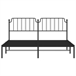 vidaXL Powder-Coated Steel Cal King/Double Bed Frame in Black