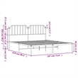 vidaXL Powder-Coated Steel Cal King/Double Bed Frame in Black