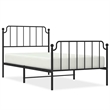 vidaXL Powder-Coated Steel Twin Bed Frame in Black