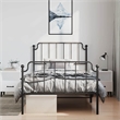 vidaXL Powder-Coated Steel Twin Bed Frame in Black