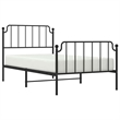vidaXL Powder-Coated Steel Twin Bed Frame in Black