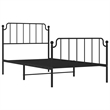 vidaXL Powder-Coated Steel Twin Bed Frame in Black
