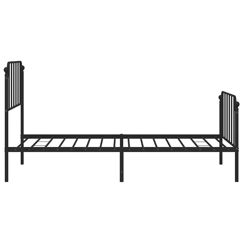 vidaXL Powder-Coated Steel Twin Bed Frame in Black