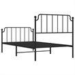 vidaXL Powder-Coated Steel Twin Bed Frame in Black