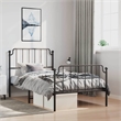 vidaXL Powder-Coated Steel Twin Bed Frame in Black