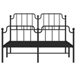 vidaXL 53.1 x 74.8 Powder-Coated Steel Bed Frame in Black