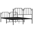 vidaXL 53.1 x 74.8 Powder-Coated Steel Bed Frame in Black