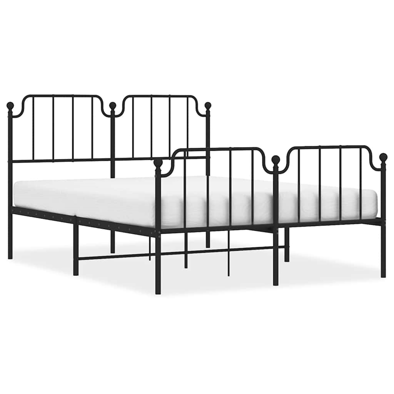 vidaXL 59 x 79 Rectangular Bed Frame in Black