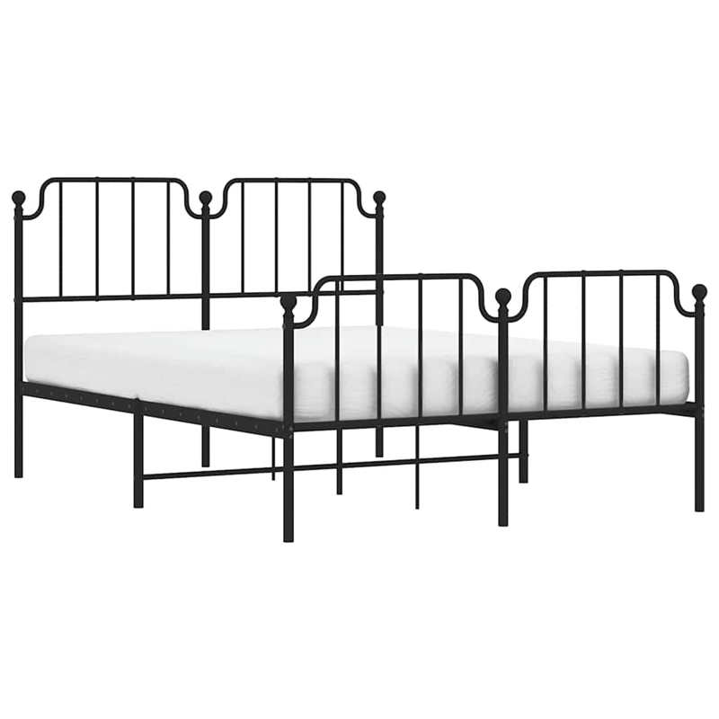 vidaXL 59 x 79 Rectangular Bed Frame in Black