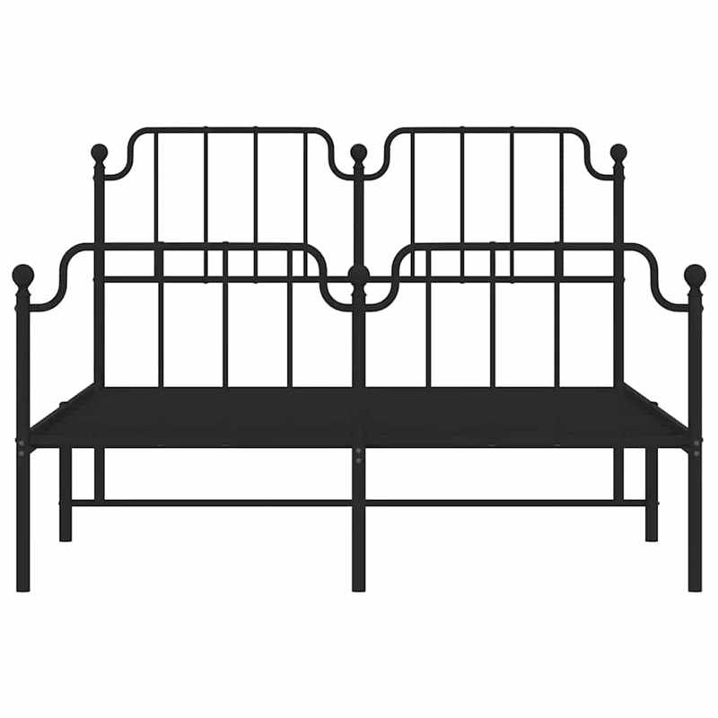 vidaXL 59 x 79 Rectangular Bed Frame in Black