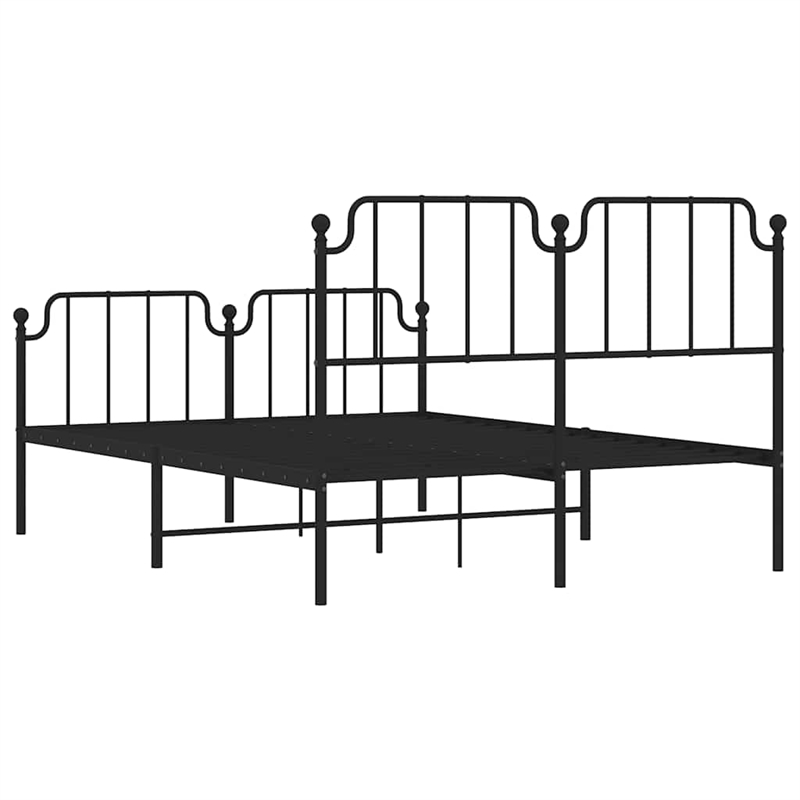vidaXL 59 x 79 Rectangular Bed Frame in Black