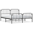 vidaXL Rectangular Powder-Coated Steel Full Bed Frame in Black