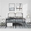vidaXL Rectangular Powder-Coated Steel Full Bed Frame in Black