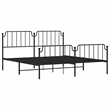 vidaXL Rectangular Powder-Coated Steel Full Bed Frame in Black