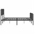 vidaXL Rectangular Powder-Coated Steel Full Bed Frame in Black