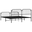 vidaXL Rectangular Powder-Coated Steel Full Bed Frame in Black