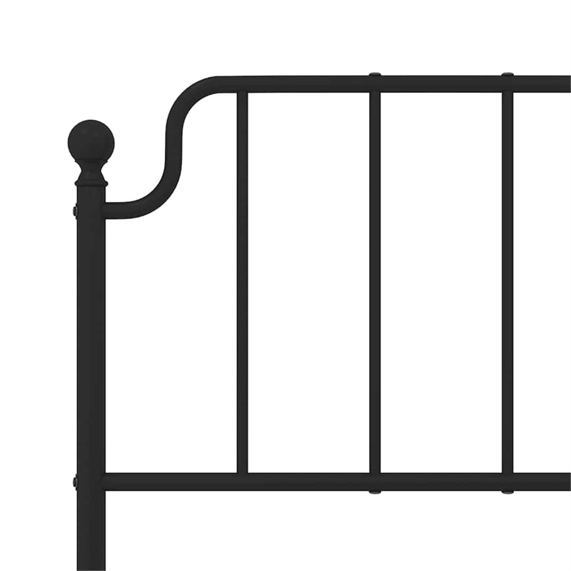 vidaXL Rectangular Powder-Coated Steel Full Bed Frame in Black