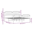 vidaXL Rectangular Powder-Coated Steel Full Bed Frame in Black