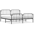 vidaXL Rectangular Powder-Coated Steel Full Bed Frame in Black