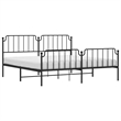 vidaXL Rectangular Powder-Coated Steel Full Bed Frame in Black