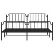 vidaXL Rectangular Powder-Coated Steel Full Bed Frame in Black