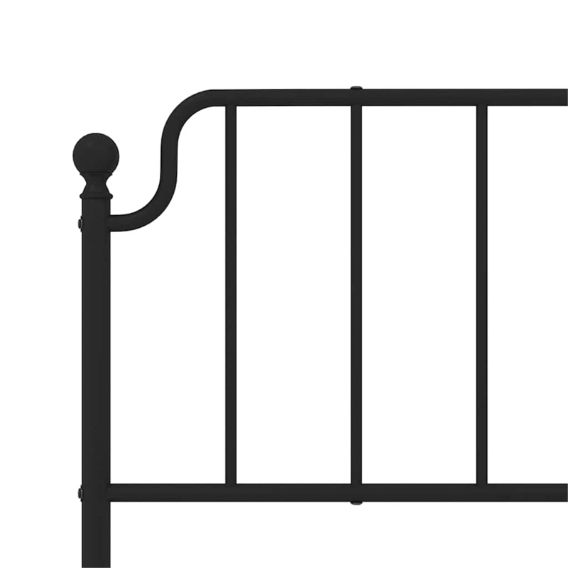 vidaXL Rectangular Powder-Coated Steel Full Bed Frame in Black