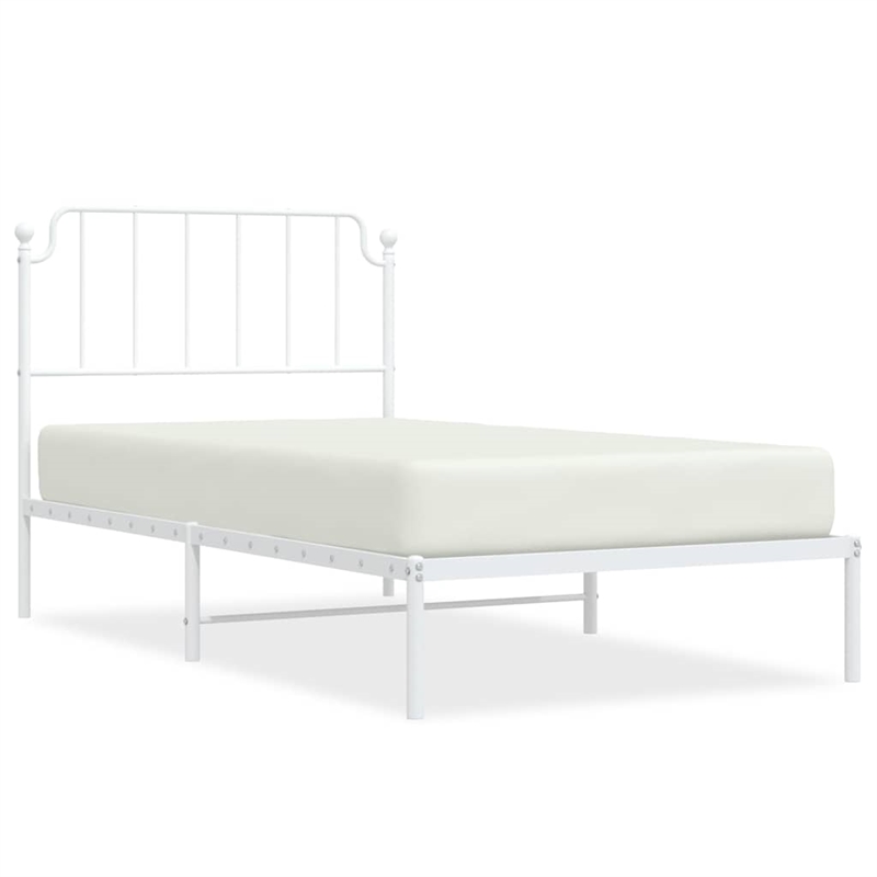 vidaXL Powder-Coated Steel Twin Bed Frame in Black