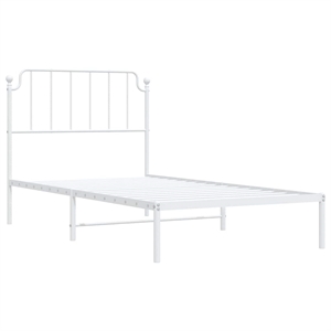 vidaXL Powder-Coated Steel Twin Bed Frame in Black