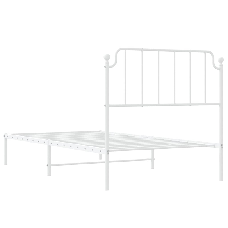vidaXL Powder-Coated Steel Twin Bed Frame in Black