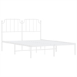 vidaXL Powder-Coated Steel Full/Double Bed Frame in White