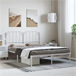 vidaXL Powder-Coated Steel Full/Double Bed Frame in White