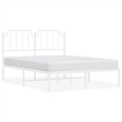 vidaXL Powder-Coated Steel King Size Bed Frame in White