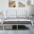 vidaXL Powder-Coated Steel King Size Bed Frame in White