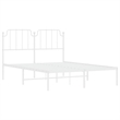 vidaXL Powder-Coated Steel King Size Bed Frame in White